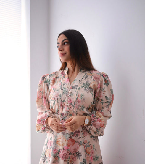 Taylor Pastel Floral Midi Dress